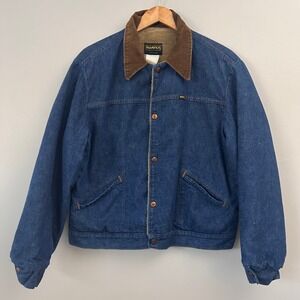 Maverick Jacket Mens XL Blue 60's-70's Denim Trucker Sherpa‎ Lined VTG USA Made